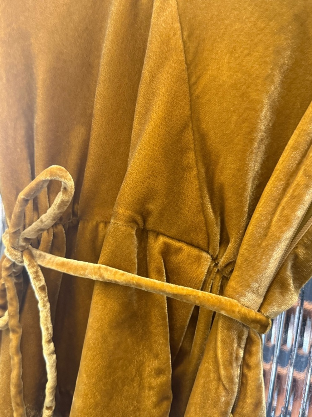 J. Crew Velvet Wrap Blouse in Mustard - Picture 3 of 7